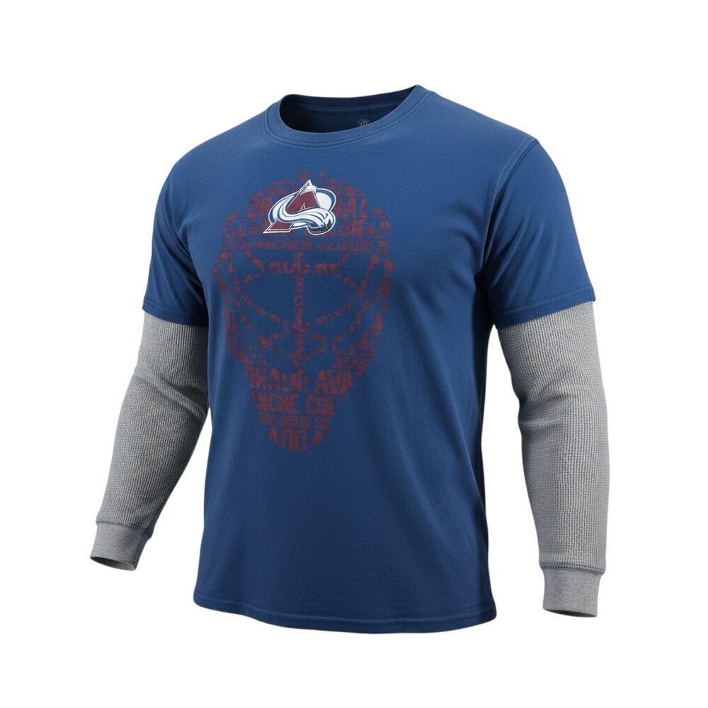 NHL Colorado Avalanche Men's Long Sleeve T-Shirt Blue Gray XL